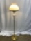 Brass Floor Lamp with Hobnail Shade