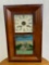 Antique Shelf Clock with Reverse Painted Glass Scene