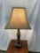 Metal & Stone Base Table Lamp with Flared Box Shade