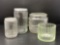 Glass Tea & Coffee Jars with Metal Lids, Glass Lidded Jar and Open Glass Salt Jar