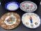 Hunt Scene and New Holland Band Plates, Belgian Floral Bowl and Blue & White Bowl