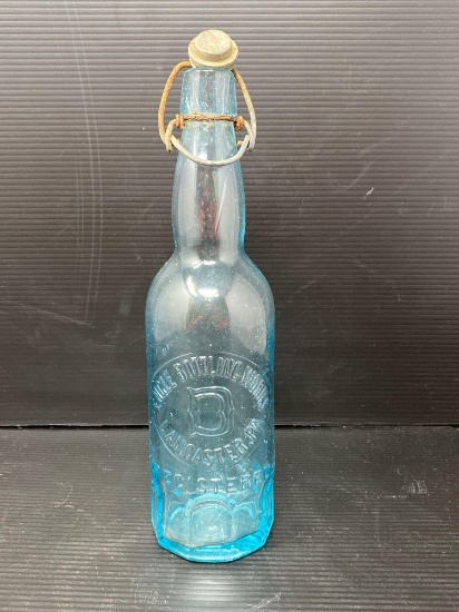 Engle Bottling Works, Lancaster PA Blue Bottle with Wire Closure