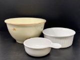 Kitchen Kraft Floral Bowl and 2 Corning Ware Bakers