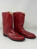 Red Justin Cowboy Boots, Size 9.5C