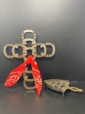 Cross Made of Horseshoes with Bandanna Bow and Trivet