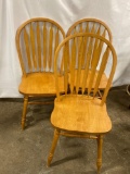 3 Bent Back Kitchen Type Chairs