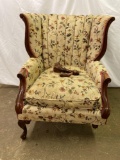 Upholstered Channel Back Armchair