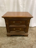 2-Drawer Wood Cabinet Style End Table