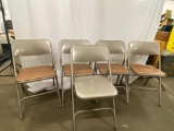 5 Folding Chairs- 4 Have Padded Seats