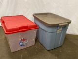 2 Rubbermaid Totes with Lids