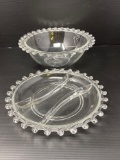 Candlewick Bowl and Divided Serving Dish