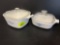 2 Covered Corning Ware Casseroles with Lids