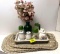 Place Mats, Salt & Pepper Shakers, Syrup Dispenser and Vase with Artificial Flowers