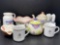 2 Gevalia Mugs, 2 Teapots, Gravy Separator, Cheese Knives, Creamer and Bowl