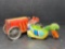 Mar Toys Tin Car and Japanese Tin Walking Duck Toy