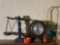 Decorative Balance Scale, Sessions Shelf Clock, Metal Wine Holder, Small Pottery Vase and Bowl
