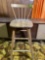 Wooden Counter Height Stool with Spindle Back
