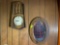 Sunbeam Wall Clock and Wood Framed Oval Mirror