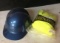 Blue Hard Hat and Bright Yellow Safety Vest- New