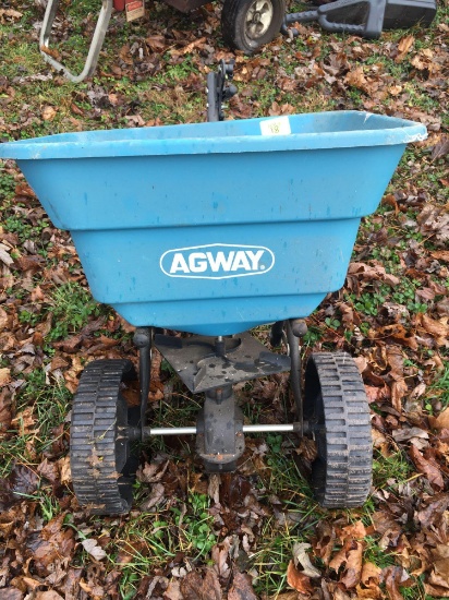 Blue Agway Lawn Spreader