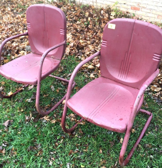 2 Vintage Metal Patio Chairs