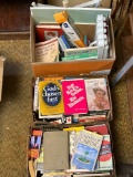 Large Lot of Paperback Books & Miscellaneous Art Supplies