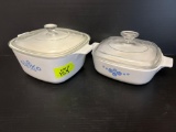 2 Covered Corning Ware Casseroles with Lids