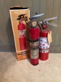 3 Fire Extinguishers- One Has Box