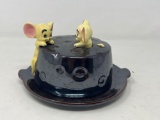 Mouse Decorated Ceramic Cheese Keeper