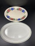 Sequoia White Oval Platter and Shenandoah Floral Platter