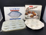Cookin' Pierogie Maker and Rubbermaid Microwave Muffin Pan, Both with Boxes
