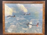 Framed Photography Print of WW 2/Korean War era B17 Bombers in flight