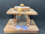 Pipe Stand with Tobacco Jar- Holds 12 Pipes