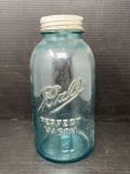Blue Glass Ball Canning Jar with Zinc LId