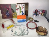 Hand Painted Art Prints, Country Maid Bakery Tin, Coca Cola Plate, Spray Paint