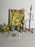 Mug Stand, Trivet, Silverplate Sugar & Creamer, Salt & Pepper Shakers, Small Decorative Plaque