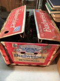 Budweiser Cardboard Box with 24 Empty Bottles