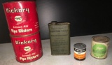 Vintage Advertising Tins- Tobacco, Furniture Polish, Cleaning Powder and Vegetable Glue