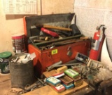 Metal Tool Chest, Contents, Fire Extinguisher, Other Hardware
