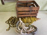 Wooden Slat Crate with Rope, Tow Hook, Bungee Cords