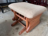 Wooden gliding ottoman with fabric cushion