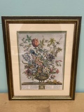 Custom framed double-matted floral print