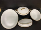 Noritake china serving pieces gold rimmed