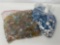 Colored Glass Beads, Shells & Stones in 2 Bags