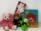 4 Stuffed Teddy Bears, Clown Plastic Canvas Picture