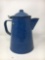 Blue Enamelware Coffee Pot