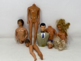 Male Fashion Dolls- Parts and Pieces and Barbie Type Head & Torso
