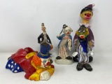 5 Clown Figures and Dolls