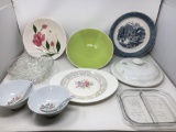 Glass Bowl & Serving Tray, China Plates & Bowls and Ironstone Lid