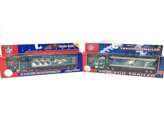2 NFL "Eagles" Tractor Trailers- New in Boxes